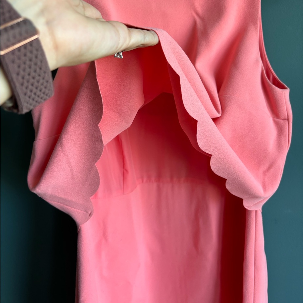 Loft Coral Pink Scalloped Dress - Picture 6 of 10